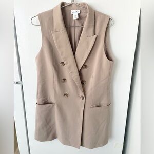 Nicole Miller Puple Taupe Sleeveless Blazer Vest